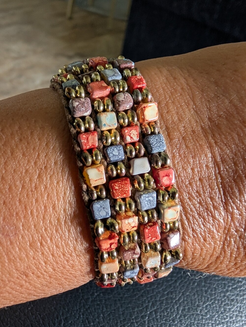 Multicolor Tile Beaded Wrap Bracelet - Women Jewelry # Boho